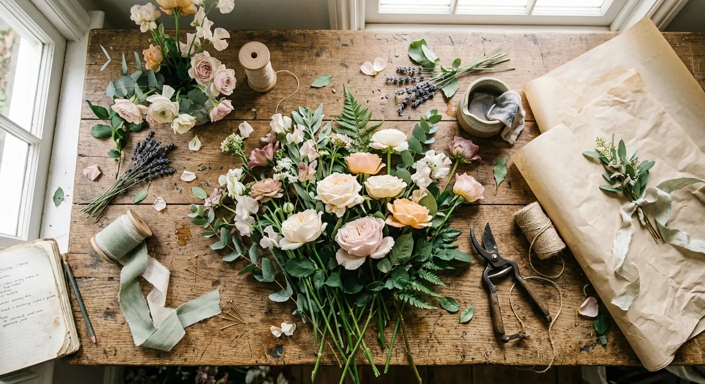 Jennifer's private floristry workspace
