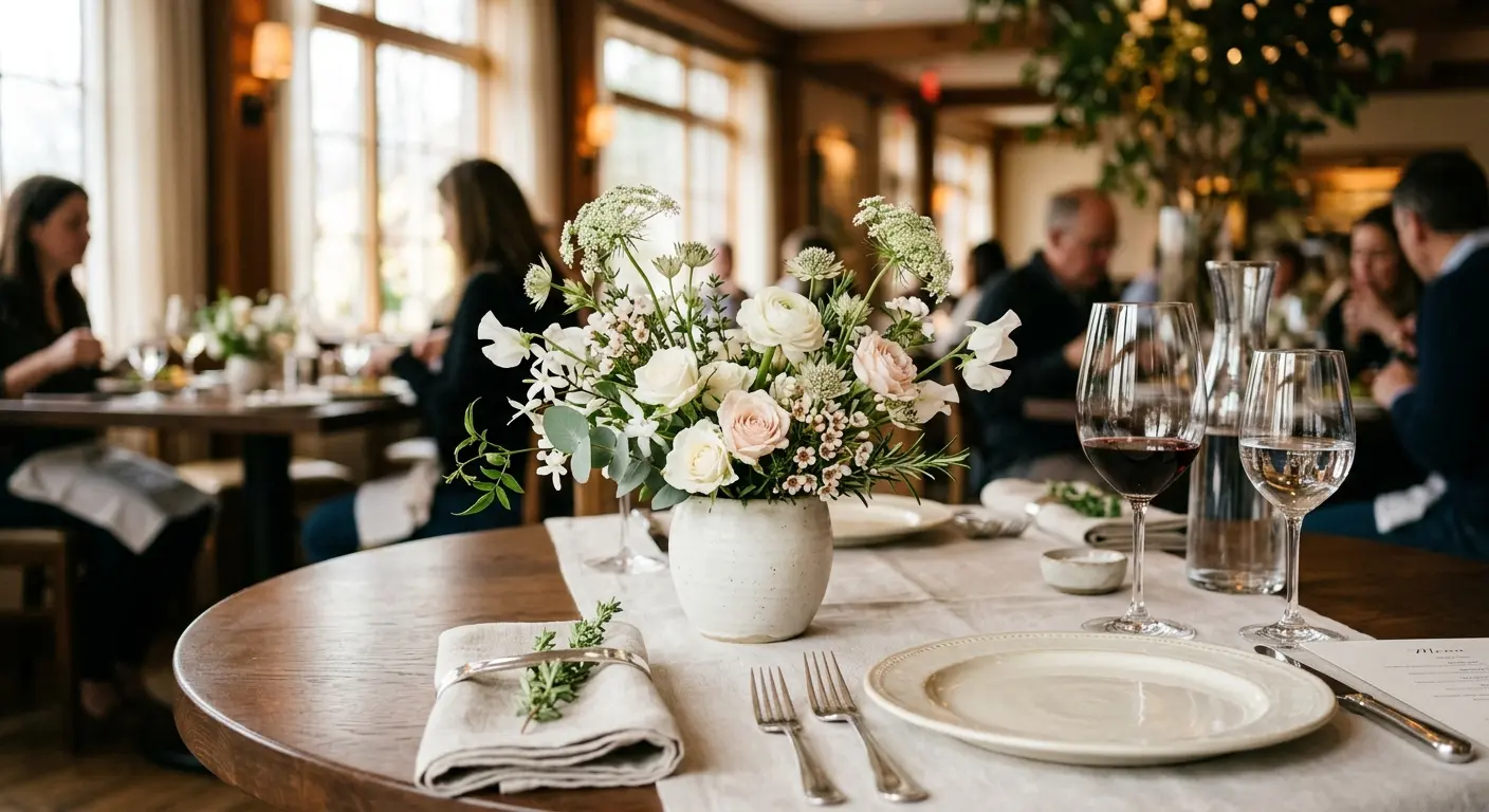 Restaurant table flowers