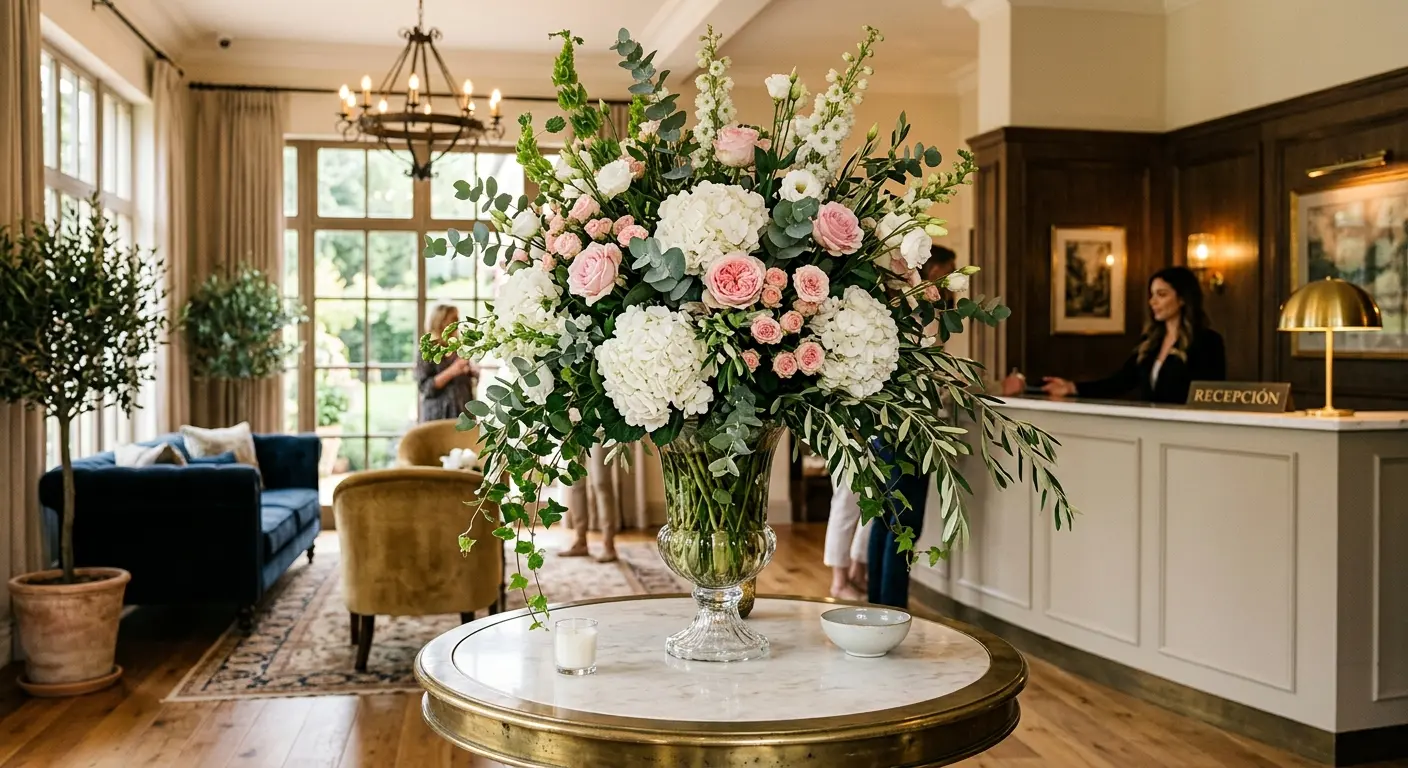 Hotel lobby floral arrangement