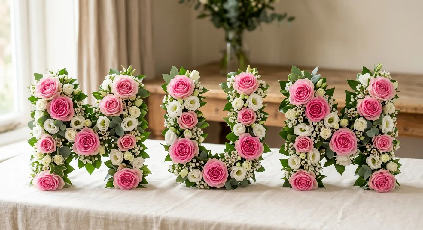 Floral letter tributes including Dad and Nan
