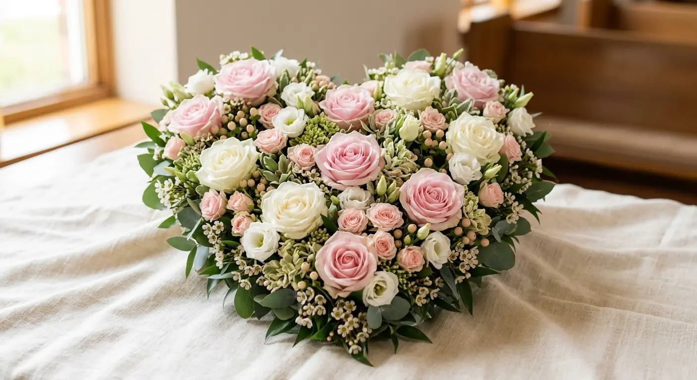 Heart-shaped floral tribute